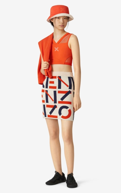 Kenzo Women Kenzo Sport Jacquard Monogram Mini Skirt Blush